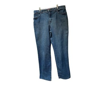 Gloria Vanderbilt Amanda Jeans 14 SHORT Straight Stretch High-Rise Medium Wash